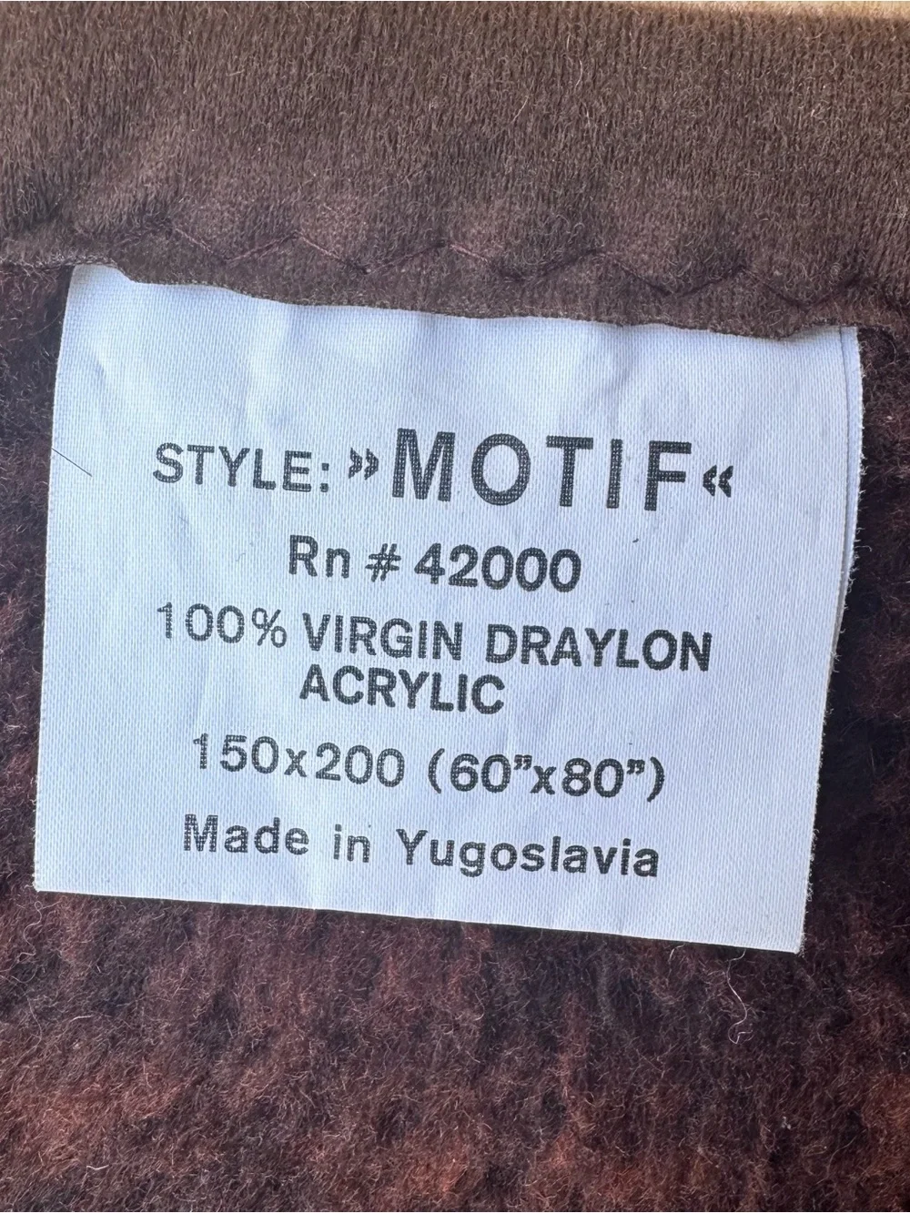 Brown Tiger Motif blanket 60 X 80